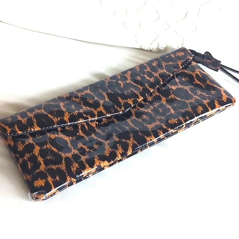 J CREW Super Sleek , Super Thin Animal Print Patent Clutch - Picture 6 of 17